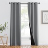 image:imageNICETOWN Full Shade Curtain Panel Energy Smart amp Noise Blocking Out Blackout Drape for Dining Room Window Thermal Insulated Guest Room Lined Window DressingSilver Gray 42 x 84 inchSilver Grey
