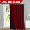 image:imageNICETOWN Full Shade Curtain Panel Energy Smart amp Noise Blocking Out Blackout Drape for Dining Room Window Thermal Insulated Guest Room Lined Window DressingSilver Gray 42 x 84 inchBurgundy Red