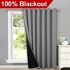 image:imageNICETOWN Full Shade Curtain Panel Energy Smart amp Noise Blocking Out Blackout Drape for Dining Room Window Thermal Insulated Guest Room Lined Window DressingSilver Gray 42 x 84 inchSilver Grey