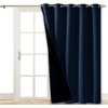image:imageNICETOWN Full Shade Curtain Panel Energy Smart amp Noise Blocking Out Blackout Drape for Dining Room Window Thermal Insulated Guest Room Lined Window DressingSilver Gray 42 x 84 inchNavy