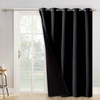 image:imageNICETOWN Full Shade Curtain Panel Energy Smart amp Noise Blocking Out Blackout Drape for Dining Room Window Thermal Insulated Guest Room Lined Window DressingSilver Gray 42 x 84 inchBlack