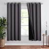 image:imageNICETOWN Full Shade Curtain Panel Energy Smart amp Noise Blocking Out Blackout Drape for Dining Room Window Thermal Insulated Guest Room Lined Window DressingSilver Gray 42 x 84 inchGrey