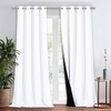 image:imageNICETOWN Full Shade Curtain Panel Energy Smart amp Noise Blocking Out Blackout Drape for Dining Room Window Thermal Insulated Guest Room Lined Window DressingSilver Gray 42 x 84 inchPure White