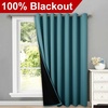 image:imageNICETOWN Full Shade Curtain Panel Energy Smart amp Noise Blocking Out Blackout Drape for Dining Room Window Thermal Insulated Guest Room Lined Window DressingSilver Gray 42 x 84 inchPeacock Teal