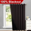 image:imageNICETOWN Full Shade Curtain Panel Energy Smart amp Noise Blocking Out Blackout Drape for Dining Room Window Thermal Insulated Guest Room Lined Window DressingSilver Gray 42 x 84 inchBrown