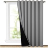 image:imageNICETOWN Full Shade Curtain Panel Energy Smart amp Noise Blocking Out Blackout Drape for Dining Room Window Thermal Insulated Guest Room Lined Window DressingSilver Gray 42 x 84 inchSilver Grey