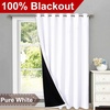 image:imageNICETOWN Full Shade Curtain Panel Energy Smart amp Noise Blocking Out Blackout Drape for Dining Room Window Thermal Insulated Guest Room Lined Window DressingSilver Gray 42 x 84 inchPure White
