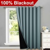 image:imageNICETOWN Full Shade Curtain Panel Energy Smart amp Noise Blocking Out Blackout Drape for Dining Room Window Thermal Insulated Guest Room Lined Window DressingSilver Gray 42 x 84 inchGreyish Blue