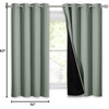 image:imageNICETOWN Full Shade Curtain Panel Energy Smart amp Noise Blocking Out Blackout Drape for Dining Room Window Thermal Insulated Guest Room Lined Window DressingSilver Gray 42 x 84 inchGreyish Green