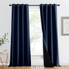image:imageNICETOWN Full Shade Curtain Panel Energy Smart amp Noise Blocking Out Blackout Drape for Dining Room Window Thermal Insulated Guest Room Lined Window DressingSilver Gray 42 x 84 inchNavy
