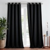 image:imageNICETOWN Full Shade Curtain Panel Energy Smart amp Noise Blocking Out Blackout Drape for Dining Room Window Thermal Insulated Guest Room Lined Window DressingSilver Gray 42 x 84 inchBlack
