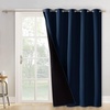 image:imageNICETOWN Full Shade Curtain Panel Energy Smart amp Noise Blocking Out Blackout Drape for Dining Room Window Thermal Insulated Guest Room Lined Window DressingSilver Gray 42 x 84 inchNavy