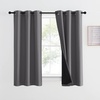 image:imageNICETOWN Full Shade Curtain Panel Energy Smart amp Noise Blocking Out Blackout Drape for Dining Room Window Thermal Insulated Guest Room Lined Window DressingSilver Gray 42 x 84 inchGrey