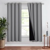 image:imageNICETOWN Full Shade Curtain Panel Energy Smart amp Noise Blocking Out Blackout Drape for Dining Room Window Thermal Insulated Guest Room Lined Window DressingSilver Gray 42 x 84 inchSilver Grey
