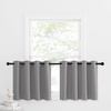 image:imageNICETOWN Kitchen Tiers Curtains for Small Window Bathroom 52 W x 30 L  Peacock Teal Blackout Thermal Insulated Grommet Curtains for Basement Short RV Camper 2 PanelsSilver Grey