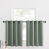 image:imageNICETOWN Kitchen Tiers Curtains for Small Window Bathroom 52 W x 30 L  Peacock Teal Blackout Thermal Insulated Grommet Curtains for Basement Short RV Camper 2 PanelsGreyish Green