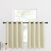 image:imageNICETOWN Kitchen Tiers Curtains for Small Window Bathroom 52 W x 30 L  Peacock Teal Blackout Thermal Insulated Grommet Curtains for Basement Short RV Camper 2 PanelsLight Beige