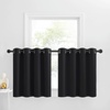 image:imageNICETOWN Kitchen Tiers Curtains for Small Window Bathroom 52 W x 30 L  Peacock Teal Blackout Thermal Insulated Grommet Curtains for Basement Short RV Camper 2 PanelsBlack