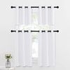 image:imageNICETOWN Kitchen Tiers Curtains for Small Window Bathroom 52 W x 30 L  Peacock Teal Blackout Thermal Insulated Grommet Curtains for Basement Short RV Camper 2 PanelsPure White