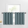 image:imageNICETOWN Kitchen Tiers Curtains for Small Window Bathroom 52 W x 30 L  Peacock Teal Blackout Thermal Insulated Grommet Curtains for Basement Short RV Camper 2 PanelsGreyish Blue
