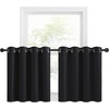 image:imageNICETOWN Kitchen Tiers Curtains for Small Window Bathroom 52 W x 30 L  Peacock Teal Blackout Thermal Insulated Grommet Curtains for Basement Short RV Camper 2 PanelsBlack