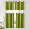 image:imageNICETOWN Kitchen Tiers Curtains for Small Window Bathroom 52 W x 30 L  Peacock Teal Blackout Thermal Insulated Grommet Curtains for Basement Short RV Camper 2 PanelsFresh Green