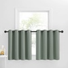 image:imageNICETOWN Kitchen Tiers Curtains for Small Window Bathroom 52 W x 30 L  Peacock Teal Blackout Thermal Insulated Grommet Curtains for Basement Short RV Camper 2 PanelsGreyish Green