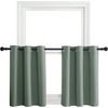 image:imageNICETOWN Kitchen Tiers Curtains for Small Window Bathroom 52 W x 30 L  Peacock Teal Blackout Thermal Insulated Grommet Curtains for Basement Short RV Camper 2 PanelsGreyish Green