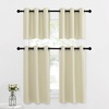 image:imageNICETOWN Kitchen Tiers Curtains for Small Window Bathroom 52 W x 30 L  Peacock Teal Blackout Thermal Insulated Grommet Curtains for Basement Short RV Camper 2 PanelsLight Beige