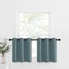 image:imageNICETOWN Kitchen Tiers Curtains for Small Window Bathroom 52 W x 30 L  Peacock Teal Blackout Thermal Insulated Grommet Curtains for Basement Short RV Camper 2 PanelsGreyish Blue