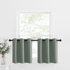image:imageNICETOWN Kitchen Tiers Curtains for Small Window Bathroom 52 W x 30 L  Peacock Teal Blackout Thermal Insulated Grommet Curtains for Basement Short RV Camper 2 PanelsGreyish Green
