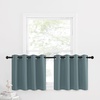 image:imageNICETOWN Kitchen Tiers Curtains for Small Window Bathroom 52 W x 30 L  Peacock Teal Blackout Thermal Insulated Grommet Curtains for Basement Short RV Camper 2 PanelsGreyish Blue
