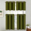 image:imageNICETOWN Kitchen Tiers Curtains for Small Window Bathroom 52 W x 30 L  Peacock Teal Blackout Thermal Insulated Grommet Curtains for Basement Short RV Camper 2 PanelsOlive Green