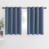 image:imageNICETOWN Kitchen Tiers Curtains for Small Window Bathroom 52 W x 30 L  Peacock Teal Blackout Thermal Insulated Grommet Curtains for Basement Short RV Camper 2 PanelsStone Blue