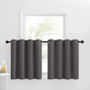 image:imageNICETOWN Kitchen Tiers Curtains for Small Window Bathroom 52 W x 30 L  Peacock Teal Blackout Thermal Insulated Grommet Curtains for Basement Short RV Camper 2 PanelsGrey