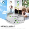 image:imageNICETOWN Kitchen Tiers Curtains for Small Window Bathroom 52 W x 30 L  Peacock Teal Blackout Thermal Insulated Grommet Curtains for Basement Short RV Camper 2 PanelsGreyish White