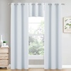 image:imageNICETOWN Kitchen Tiers Curtains for Small Window Bathroom 52 W x 30 L  Peacock Teal Blackout Thermal Insulated Grommet Curtains for Basement Short RV Camper 2 PanelsGreyish White