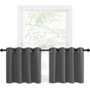 image:imageNICETOWN Kitchen Tiers Curtains for Small Window Bathroom 52 W x 30 L  Peacock Teal Blackout Thermal Insulated Grommet Curtains for Basement Short RV Camper 2 PanelsGrey