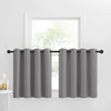 image:imageNICETOWN Kitchen Tiers Curtains for Small Window Bathroom 52 W x 30 L  Peacock Teal Blackout Thermal Insulated Grommet Curtains for Basement Short RV Camper 2 PanelsSilver Grey