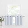 image:imageNICETOWN Kitchen Tiers Curtains for Small Window Bathroom 52 W x 30 L  Peacock Teal Blackout Thermal Insulated Grommet Curtains for Basement Short RV Camper 2 PanelsGreyish White