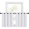 image:imageNICETOWN Kitchen Tiers Curtains for Small Window Bathroom 52 W x 30 L  Peacock Teal Blackout Thermal Insulated Grommet Curtains for Basement Short RV Camper 2 PanelsPure White