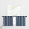 image:imageNICETOWN Kitchen Tiers Curtains for Small Window Bathroom 52 W x 30 L  Peacock Teal Blackout Thermal Insulated Grommet Curtains for Basement Short RV Camper 2 PanelsStone Blue