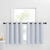 image:imageNICETOWN Kitchen Tiers Curtains for Small Window Bathroom 52 W x 30 L  Peacock Teal Blackout Thermal Insulated Grommet Curtains for Basement Short RV Camper 2 PanelsGreyish White