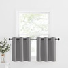 image:imageNICETOWN Kitchen Tiers Curtains for Small Window Bathroom 52 W x 30 L  Peacock Teal Blackout Thermal Insulated Grommet Curtains for Basement Short RV Camper 2 PanelsSilver Grey