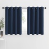 image:imageNICETOWN Kitchen Tiers Curtains for Small Window Bathroom 52 W x 30 L  Peacock Teal Blackout Thermal Insulated Grommet Curtains for Basement Short RV Camper 2 PanelsNavy