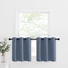 image:imageNICETOWN Kitchen Tiers Curtains for Small Window Bathroom 52 W x 30 L  Peacock Teal Blackout Thermal Insulated Grommet Curtains for Basement Short RV Camper 2 PanelsStone Blue