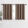 image:imageNICETOWN Kitchen Tiers Curtains for Small Window Bathroom 52 W x 30 L  Peacock Teal Blackout Thermal Insulated Grommet Curtains for Basement Short RV Camper 2 PanelsCappuccino