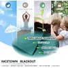 image:imageNICETOWN Kitchen Tiers Curtains for Small Window Bathroom 52 W x 30 L  Peacock Teal Blackout Thermal Insulated Grommet Curtains for Basement Short RV Camper 2 PanelsSea Teal
