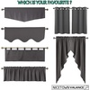 image:imageNICETOWN Kitchen Tiers Curtains for Small Window Bathroom 52 W x 30 L  Peacock Teal Blackout Thermal Insulated Grommet Curtains for Basement Short RV Camper 2 PanelsBlack