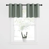 image:imageNICETOWN Kitchen Tiers Curtains for Small Window Bathroom 52 W x 30 L  Peacock Teal Blackout Thermal Insulated Grommet Curtains for Basement Short RV Camper 2 PanelsGreyish Green
